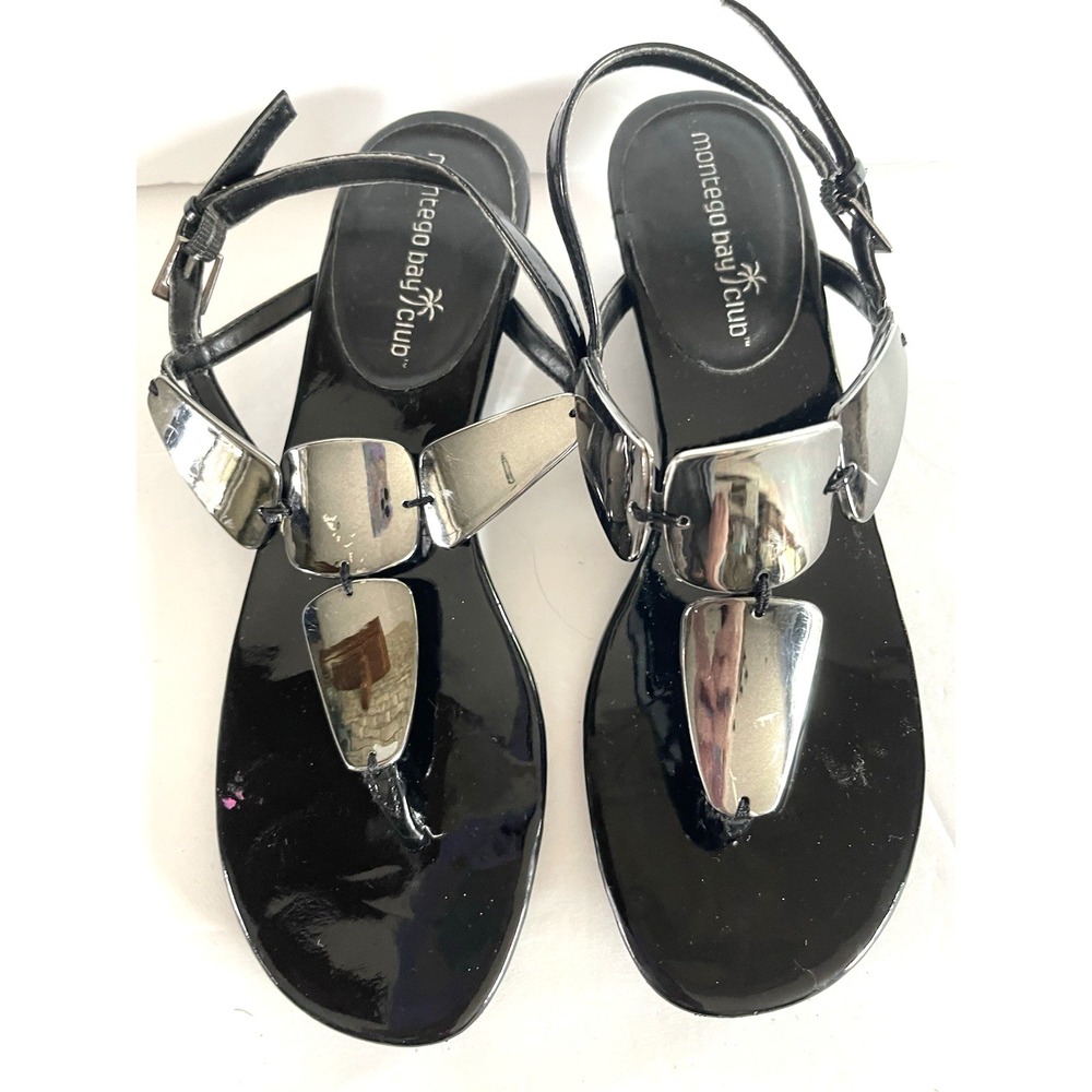 Y2K Montego Bay Club Boho-Glam Casual Resort Sandals Size 7 Black